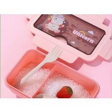 Uzsonnás Doboz Evőeszközzel Pink 21x12,5x7,5cm