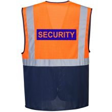Vezetői Kéttónusú láthatósági mellény - SECURITY, RENDEZŐ felirattal