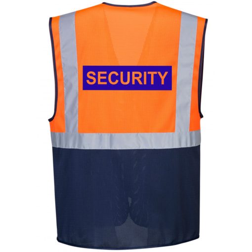 Vezetői Kéttónusú láthatósági mellény - SECURITY, RENDEZŐ felirattal