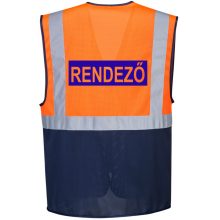 Vezetői Kéttónusú láthatósági mellény - SECURITY, RENDEZŐ felirattal