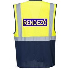 Vezetői Kéttónusú láthatósági mellény - SECURITY, RENDEZŐ felirattal