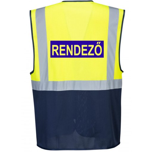 Vezetői Kéttónusú láthatósági mellény - SECURITY, RENDEZŐ felirattal