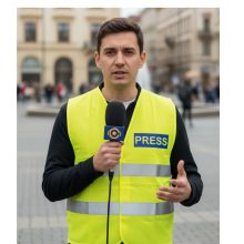 LÁTHATÓSÁGI BIZTONSÁGI MELLÉNY - PRESS felirattal.