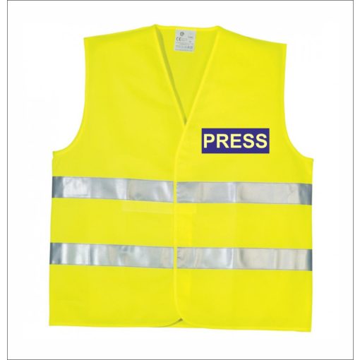 LÁTHATÓSÁGI BIZTONSÁGI MELLÉNY - PRESS felirattal.