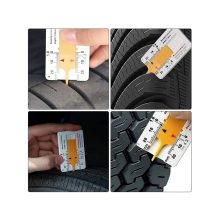 Sárga zsebméretű gumiabroncs futófelület mélységmérő 0-20mm skálával