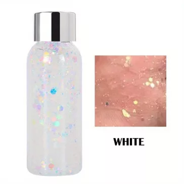  Laura Serna Chunky face and Body glitter gel - Fehér holografikus