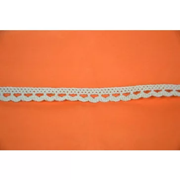 Csipke 100% pamut 1,2 cm-es bézs