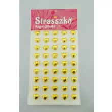 Strasszkő öntapadós 1cm  84 db-os - szív forma több színben