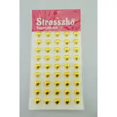   Strasszkő öntapadós 1cm  84 db-os - szív forma több színben