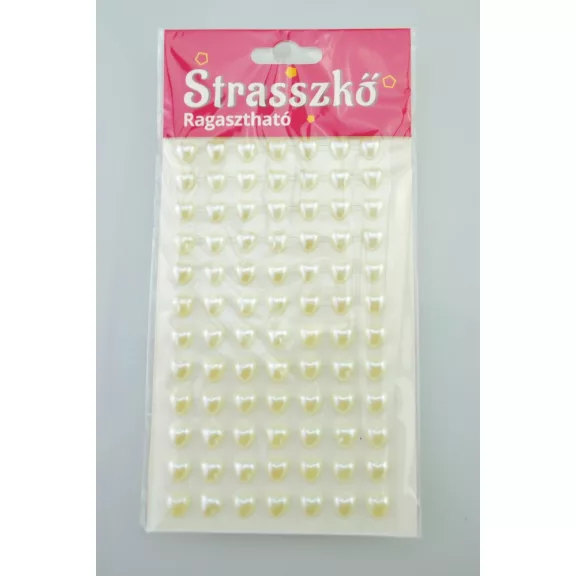 Strasszkő öntapadós 1cm  84 db-os - szív forma több színben