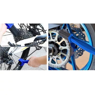 25 cm-es sötétkék motorkerékpár és kerékpár lánctisztító kefe