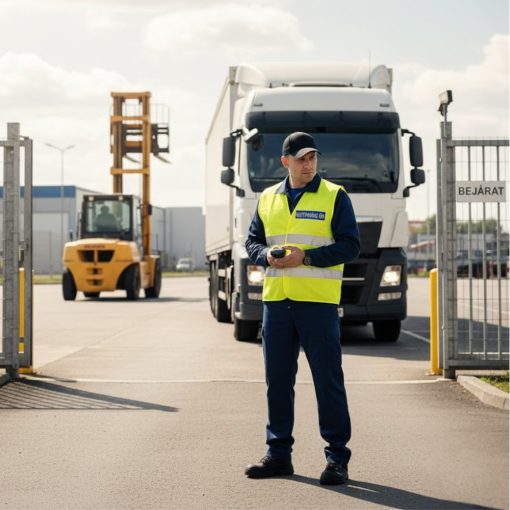 BIZTONSÁGI ŐR feliratos jól látható fényvisszaverő neon sárga mellény