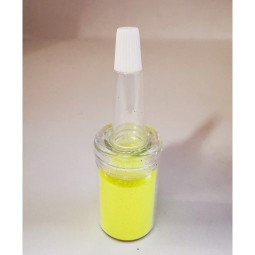 UV - NEON csillámpor csőrös üvegben - Citromsárga 7 ml