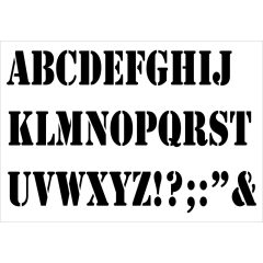 Festősablon, Stencil Betűk, írásjelek A/5