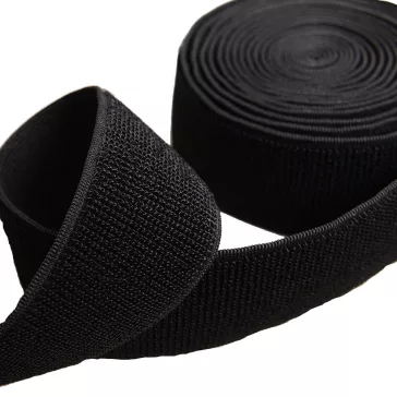 Tépőzár varrható 20 mm - Fekete /komplett/