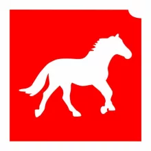 4x4cm Csillámtetoválás sablon Ló 05