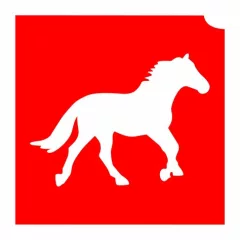 4x4cm Csillámtetoválás sablon Ló 05