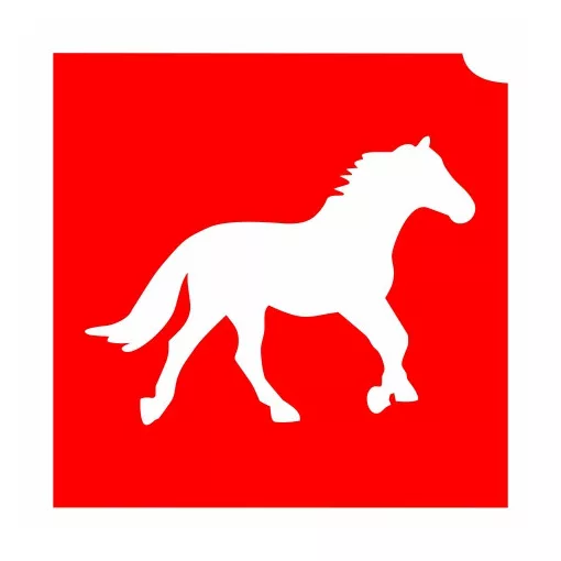 4x4cm Csillámtetoválás sablon Ló 05
