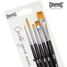 Grimas Profi ecset készlet - kerek/lapos 5 darabos