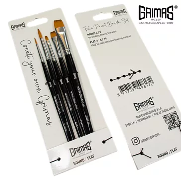 Grimas Profi ecset készlet - kerek/lapos 5 darabos
