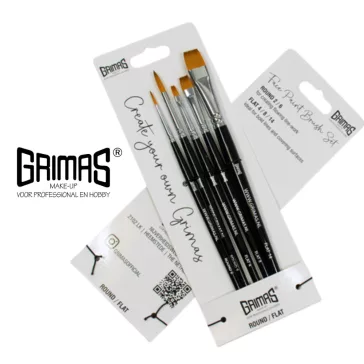 Grimas Profi ecset készlet - kerek/lapos 5 darabos