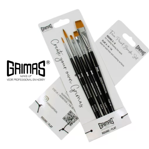 Grimas Profi ecset készlet - kerek/lapos 5 darabos