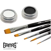 Grimas Profi ecset készlet - kerek/lapos 5 darabos