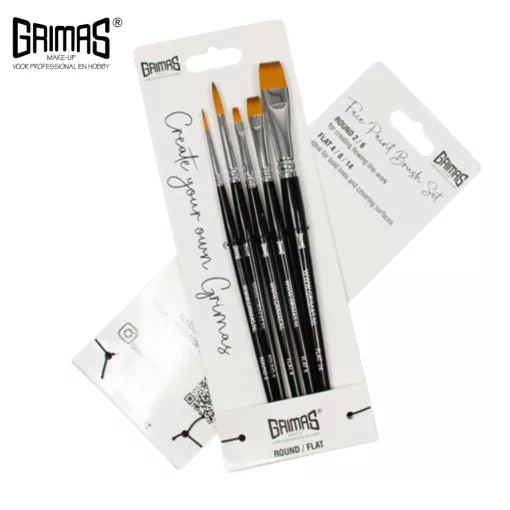 Grimas Profi ecset készlet - kerek/lapos 5 darabos