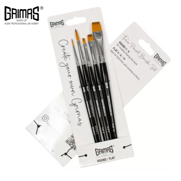 Grimas Profi ecset készlet - kerek/lapos 5 darabos
