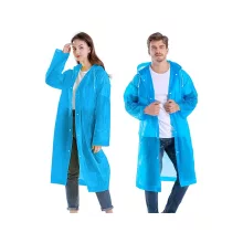 Esőkabát, poncsó Kapucnival és Zsebbel - Kék Unisex