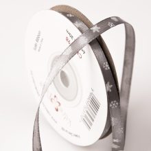Karácsonyi hópehely mintás szatén szalagok - 6 mm több szín