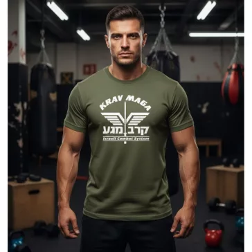 Krav Maga System feliratos prémium pamut póló edzéshez és sporthoz