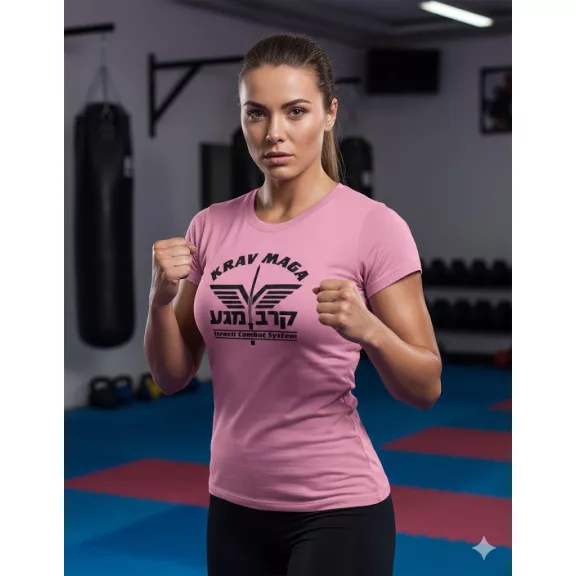 Krav Maga System feliratos prémium pamut póló edzéshez és sporthoz