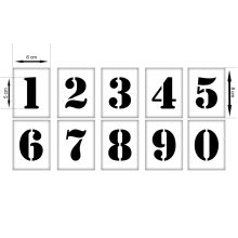 Festősablon, stencil számok készlet 5cm-es 10db-os