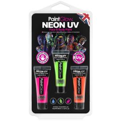 PaintGlow UV-Neon Arcfesték készlet 3 db-os