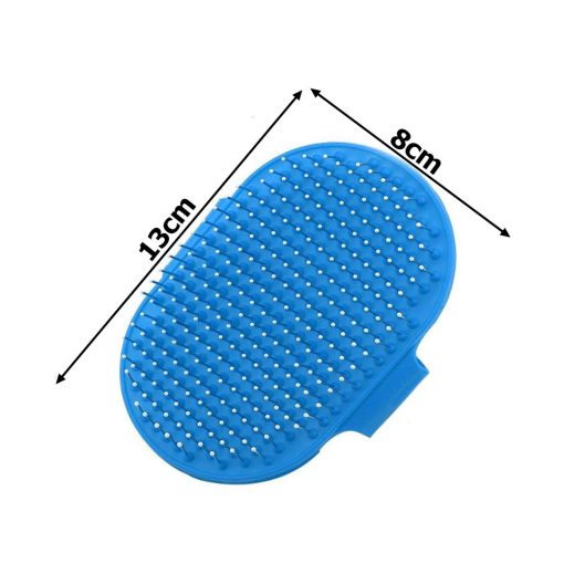 Kék puha masszírozó állatszőrkefe állítható gumipánttal és gömbvégű sörtékkel