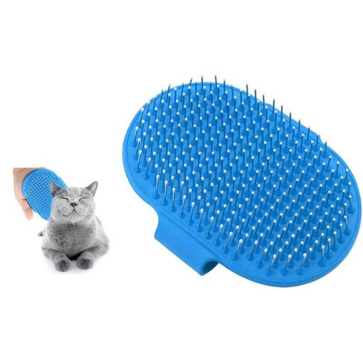 Kék puha masszírozó állatszőrkefe állítható gumipánttal és gömbvégű sörtékkel