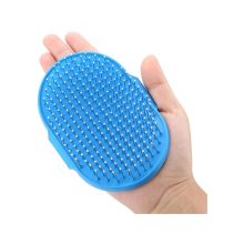 Kék puha masszírozó állatszőrkefe állítható gumipánttal és gömbvégű sörtékkel