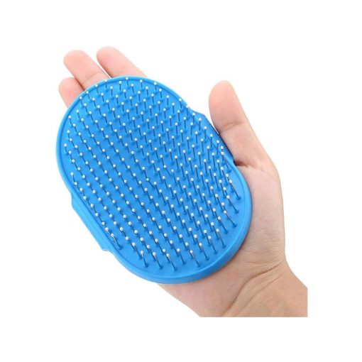 Kék puha masszírozó állatszőrkefe állítható gumipánttal és gömbvégű sörtékkel