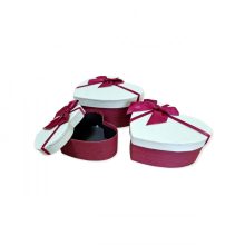 Szív Papír ajándék doboz szatén masnival - több méretben