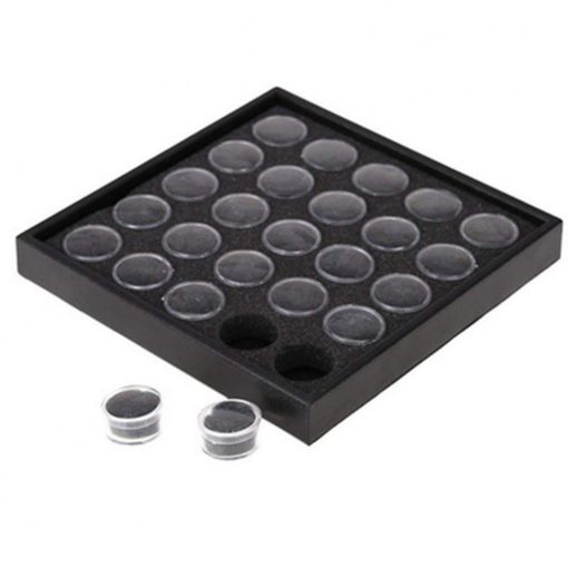 csillámpor tároló tálca 25 db tégellyel