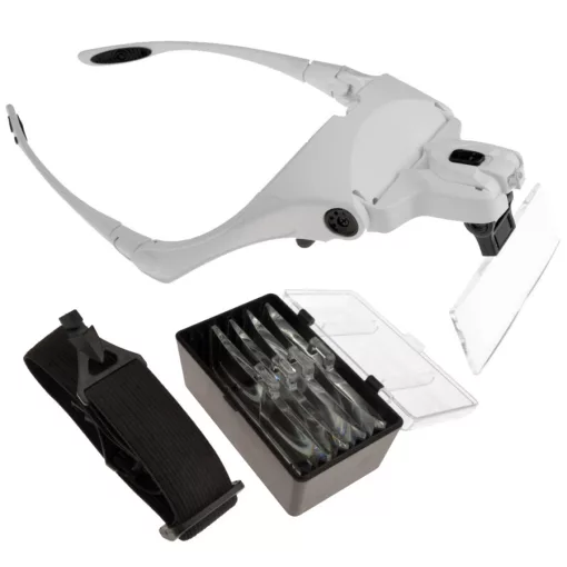 Profi nagyítós szemüveg 5 féle lencsével led világítással