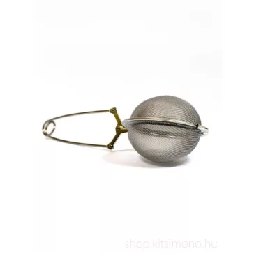 Gömb alakú fém teaszűrő csipesz 15,5 cm hosszú, szálas teákhoz