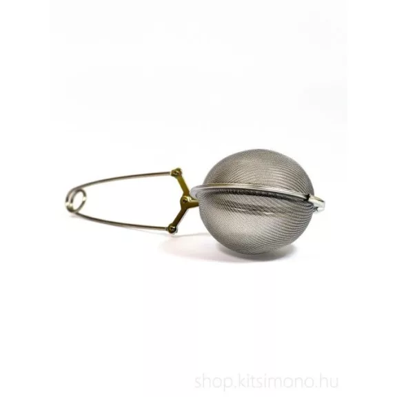 Gömb alakú fém teaszűrő csipesz 15,5 cm hosszú, szálas teákhoz