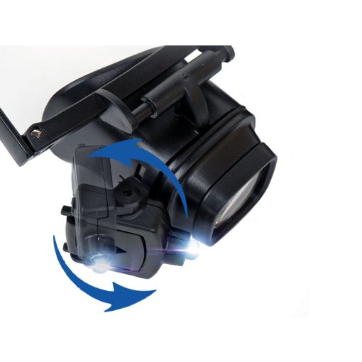 LED világítással ellátott fekete-fehér nagyítós szemüveg cserélhető lencsékkel