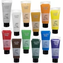 Maaleo 12 darabos, 100 ml-es akrilfesték szett élénk színekkel, tubusokban, művészeknek és hobbistáknak