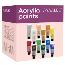 Maaleo 12 darabos, 100 ml-es akrilfesték szett élénk színekkel, tubusokban, művészeknek és hobbistáknak