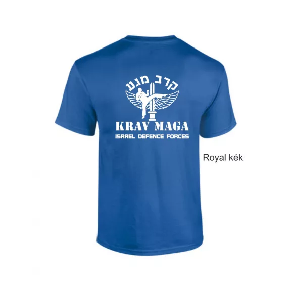 Krav Maga Israel Defence Force feliratos fekete pamut póló edzéshez