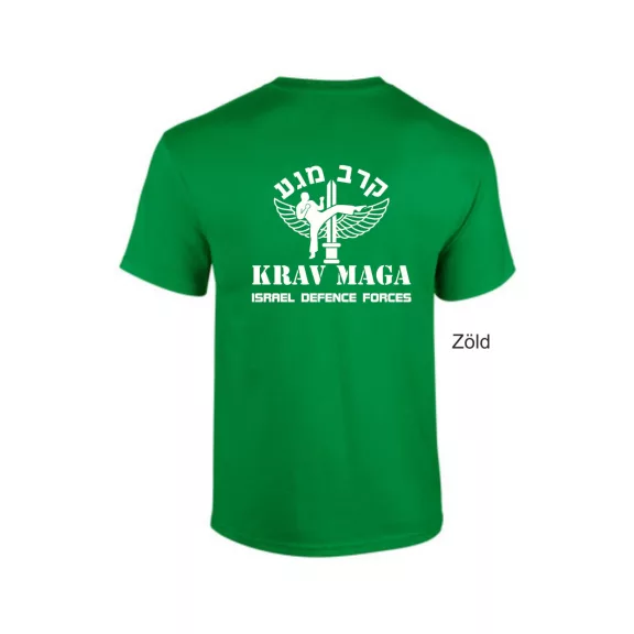 Krav Maga Israel Defence Force feliratos fekete pamut póló edzéshez