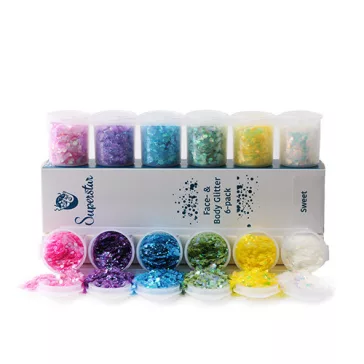 Superstar nagyszemcsés csillám 6 db - Sweet 130ml